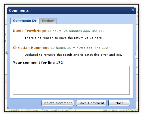 Comment Dialog